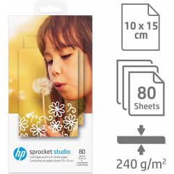 Фото хартия HP Sprocket 4x6 Paper (80 Pack)